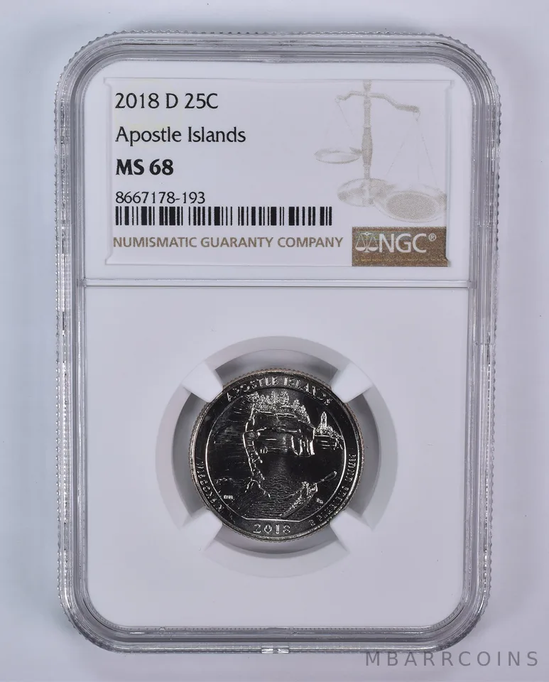 2018-D Washington Quarter ATB Apostle Islands MS68 NGC