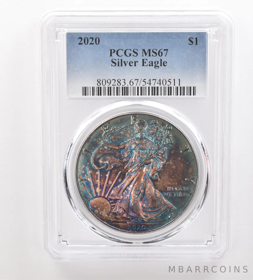 2020 American Silver Eagle MS67 PCGS Beautiful Tone *3262