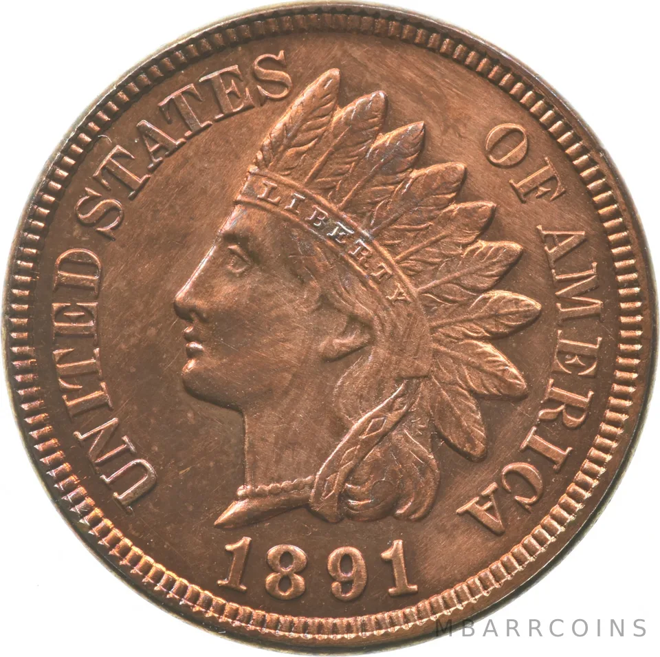 1891 Indian Head Cent a9339