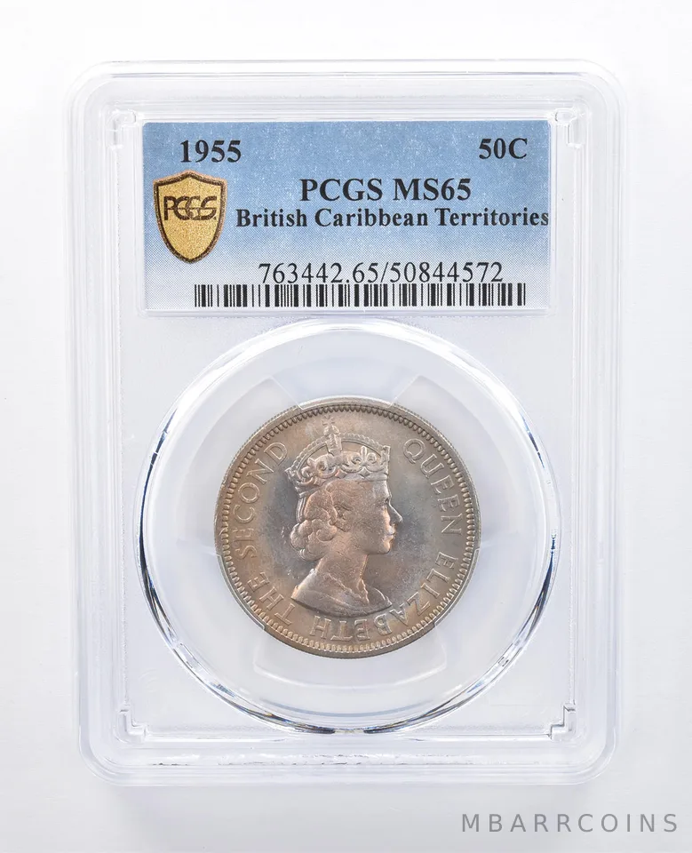 1955 British Caribbean Territories 50 Cents MS65 PCGS Beautiful Tone *8090