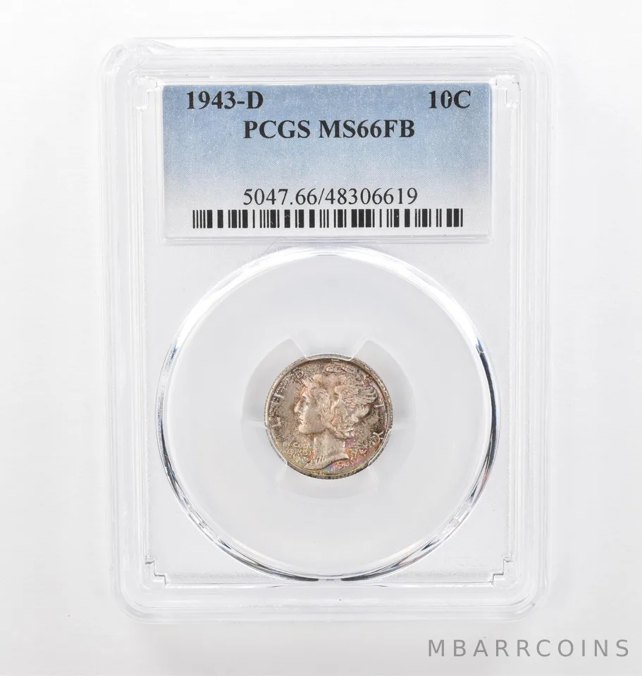 1943-D Mercury Dime MS66 FB PCGS Beautiful Tone *2197