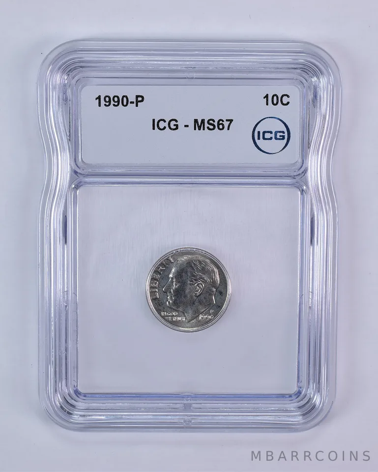 1990-P Roosevelt Dime MS67 ICG