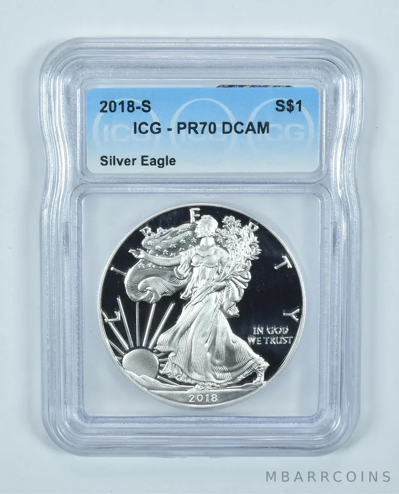 2018-S American Silver Eagle PR70 DCAM ICG