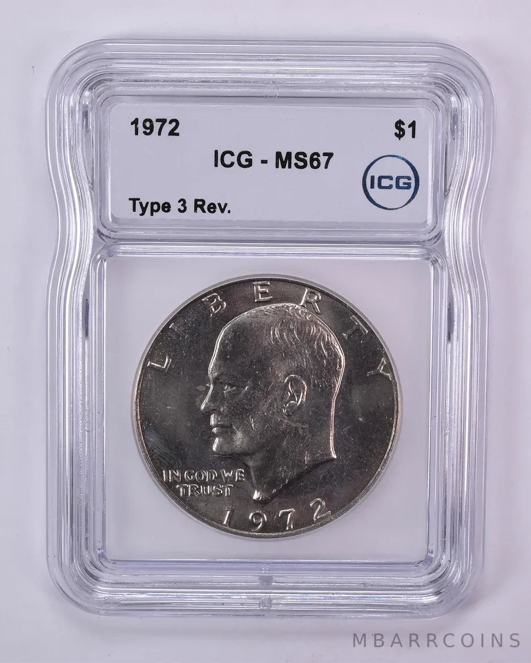 1972 Eisenhower $1 Type 3 Reverse MS67 ICG