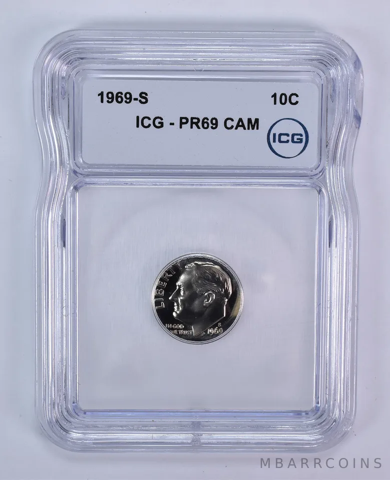 1969-S Roosevelt Dime PR69 CAM ICG