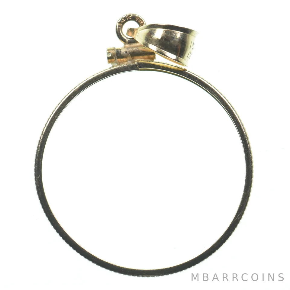 14kt Gold Coin Bezel 1/2 Oz Maple Leaf 25mm 2g *6701