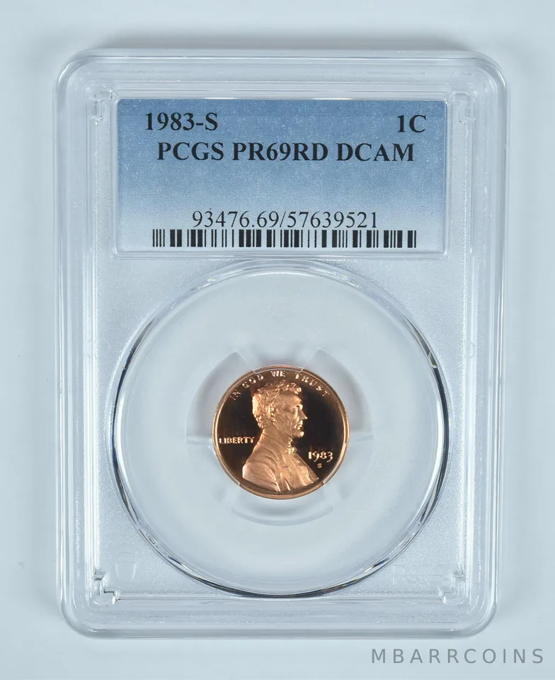 1983-S Lincoln Memorial Cent PR69 RD DCAM PCGS Blue Label
