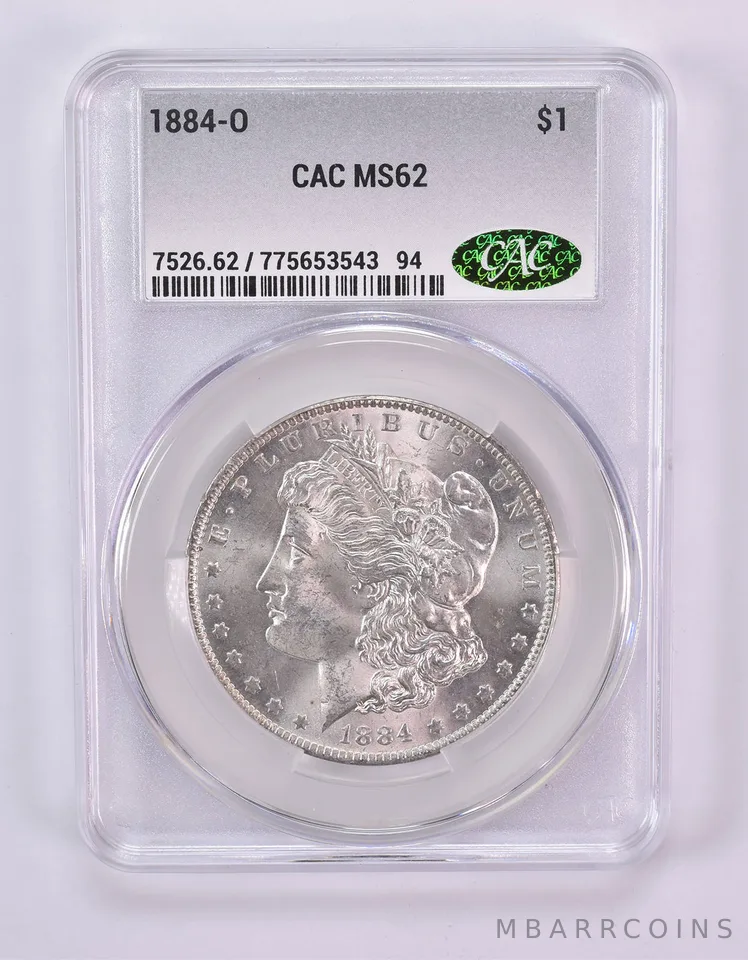 1884-O Morgan Silver Dollar MS62 CAC CACg