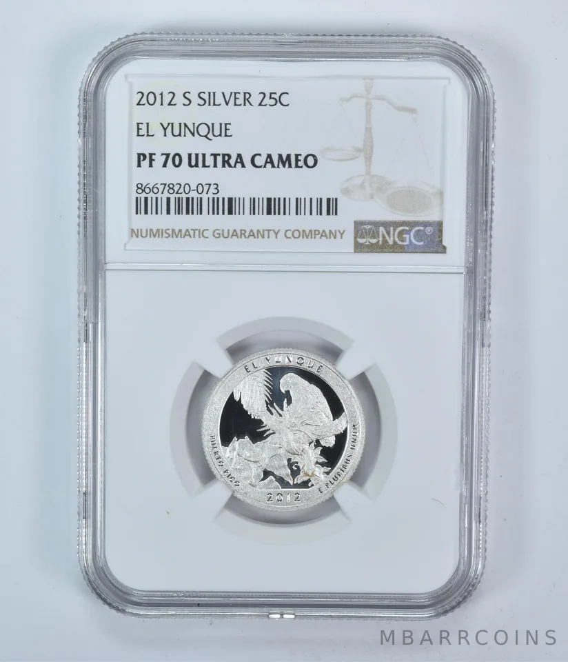 2012-S Washington Quarter ATB El Yunque Silver PF70 UCAM NGC Brown Label