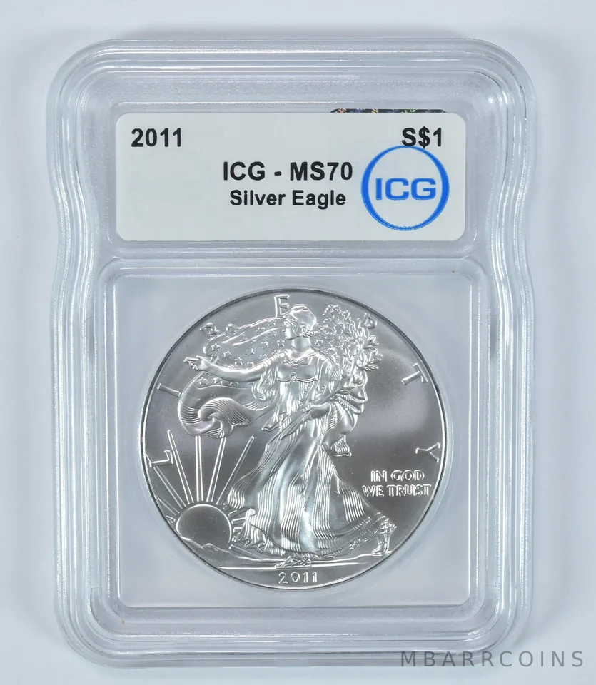 2011 American Silver Eagle MS70 ICG