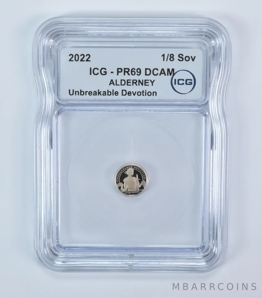2022 Alderney 1/8 Sovereign Gold Unbreakable Devotion PR69 DCAM ICG *6012