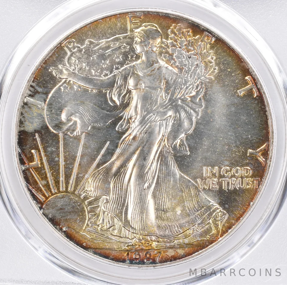 1987 American Silver Eagle MS65 PCGS Beautiful Tone *1469