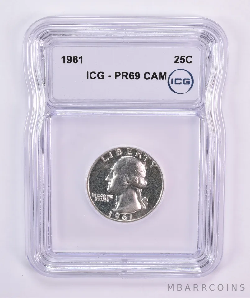 1961 Washington Quarter PR69 CAM ICG