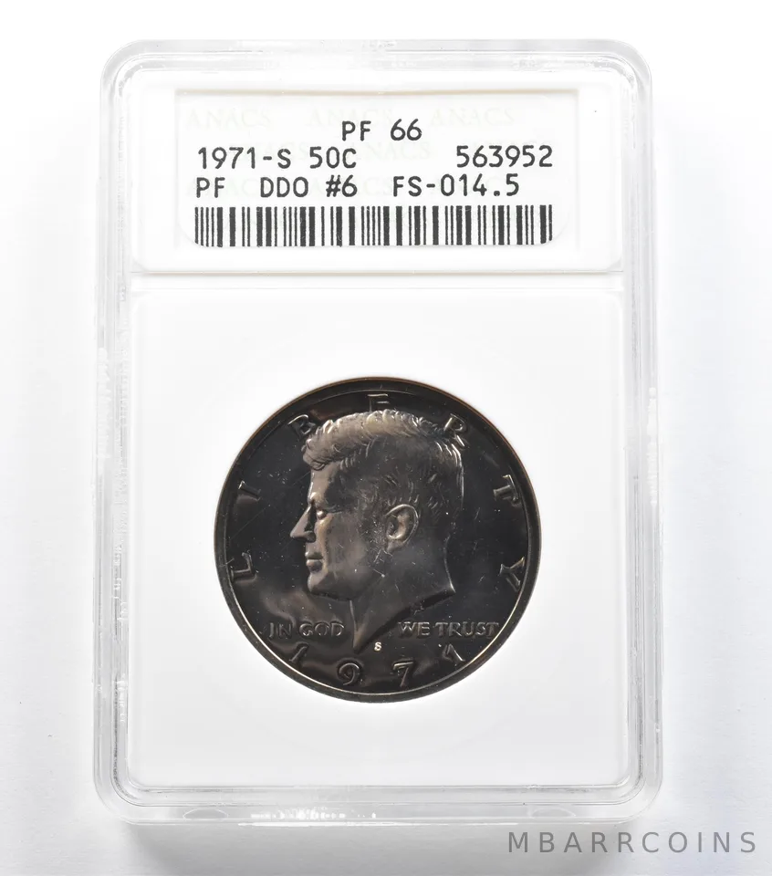 1971-S Kennedy Half Dollar DDO #6 FS-014.5 PF66 ANACS a1457