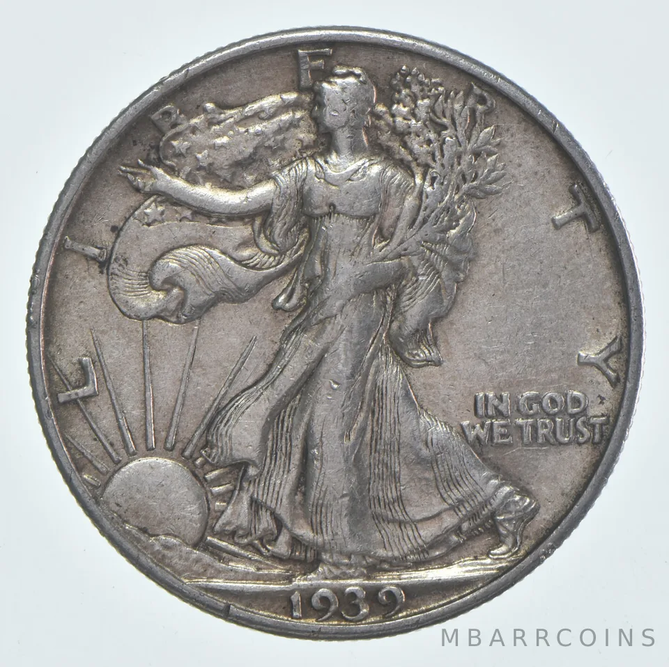 AU 1939-S Walking Liberty Half Dollar Almost Unc 90% Silver (1pc)