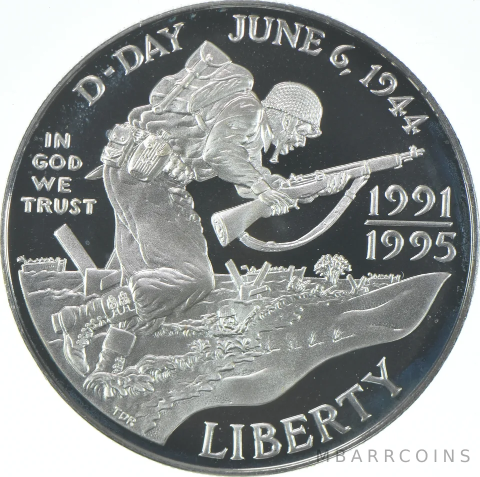 1993-W Proof WWII 1991-95 Commemorative Silver Dollar $1