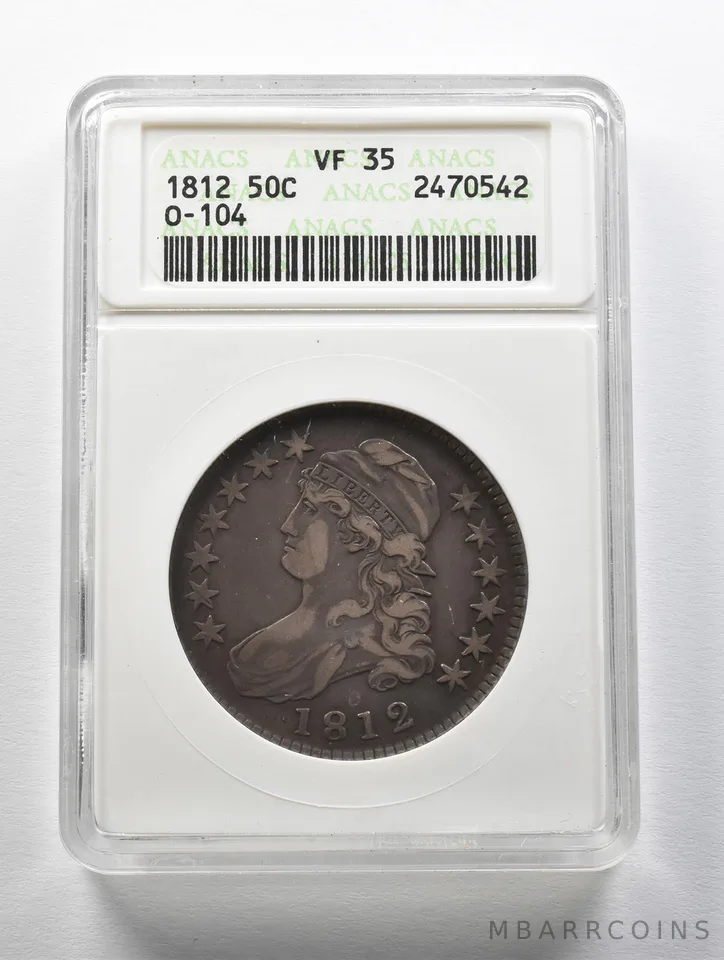 VF35 1812 Capped Bust Half Dollar O-104 ANACS *5772