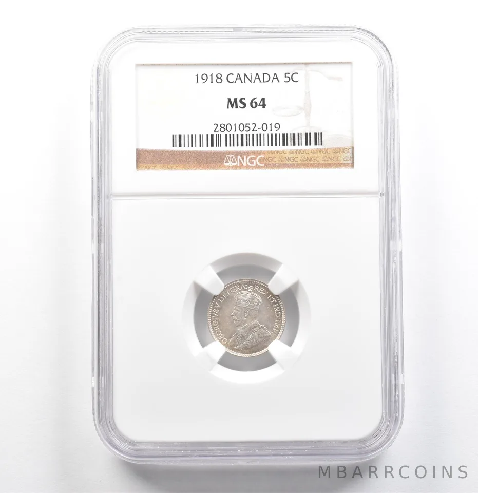 1918 Canada 5 Cents MS64 NGC *6852