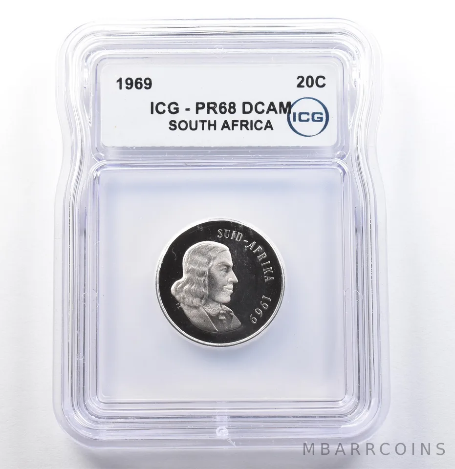 1969 South Africa 20 Cents PR68 DCAM ICG a9832