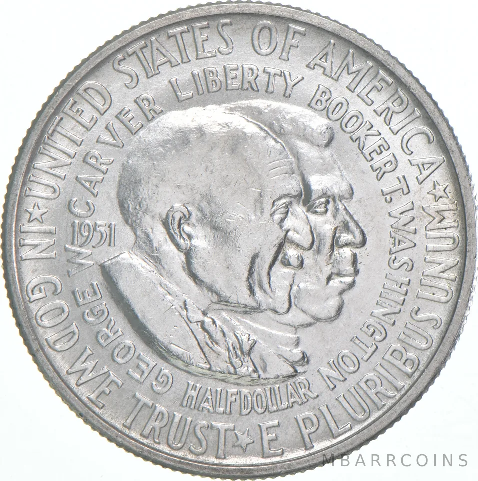 BU 1951-D Carver Washington Freedom Commemorative Silver Half Dollar