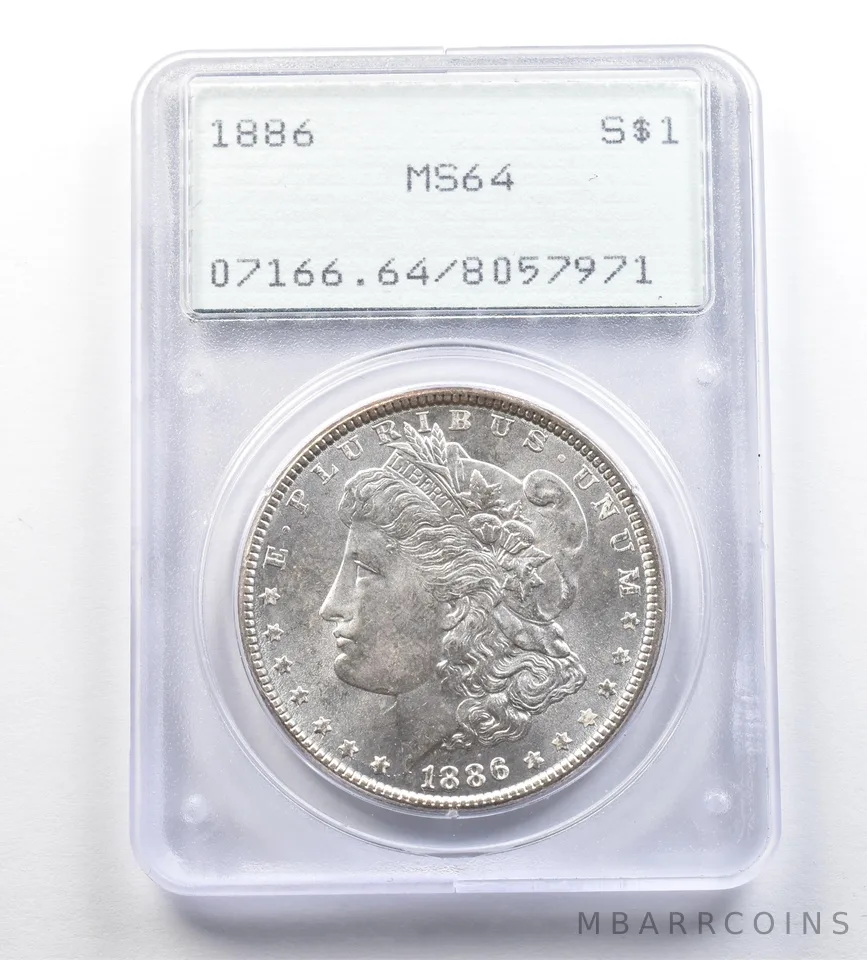 1886 Morgan Silver Dollar MS64 PCGS Rattler a7113