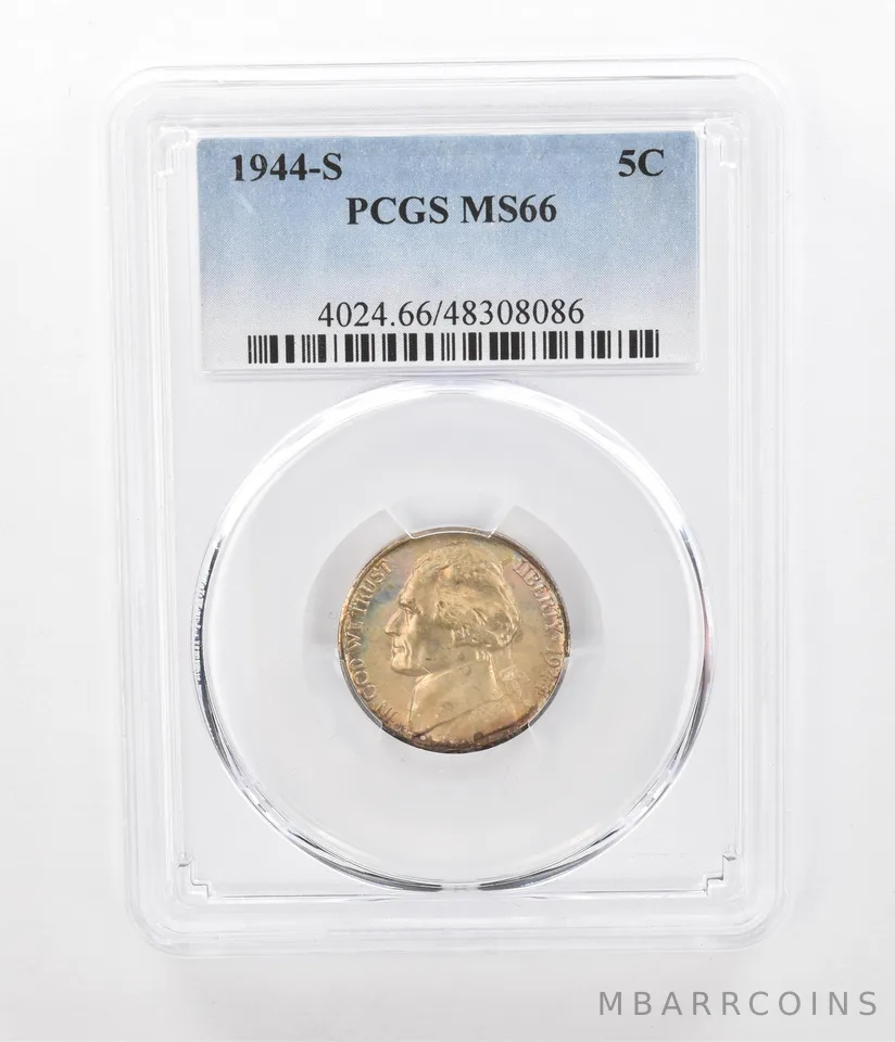 1944-S Jefferson Nickel MS66 PCGS Beautiful Tone *2388