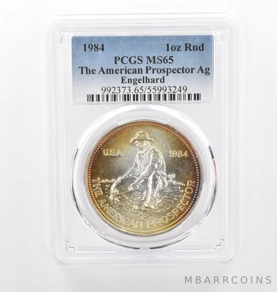 1984 Engelhard Prospector 1 Oz Silver MS65 PCGS Beautiful Tone *2165