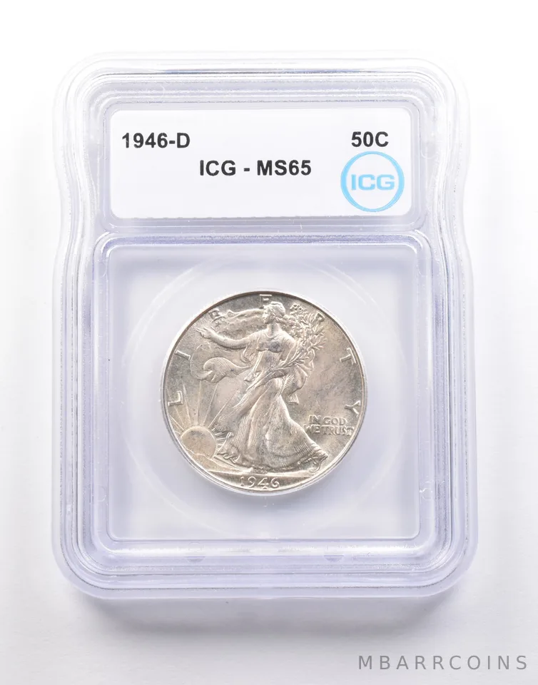 1946-D Walking Liberty Half Dollar MS65 ICG *5124