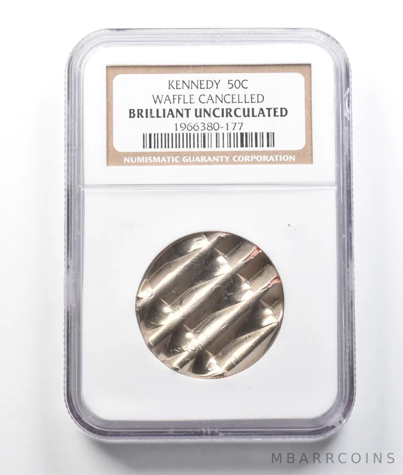 Kennedy Half Dollar Waffle Cancelled BU NGC a7756