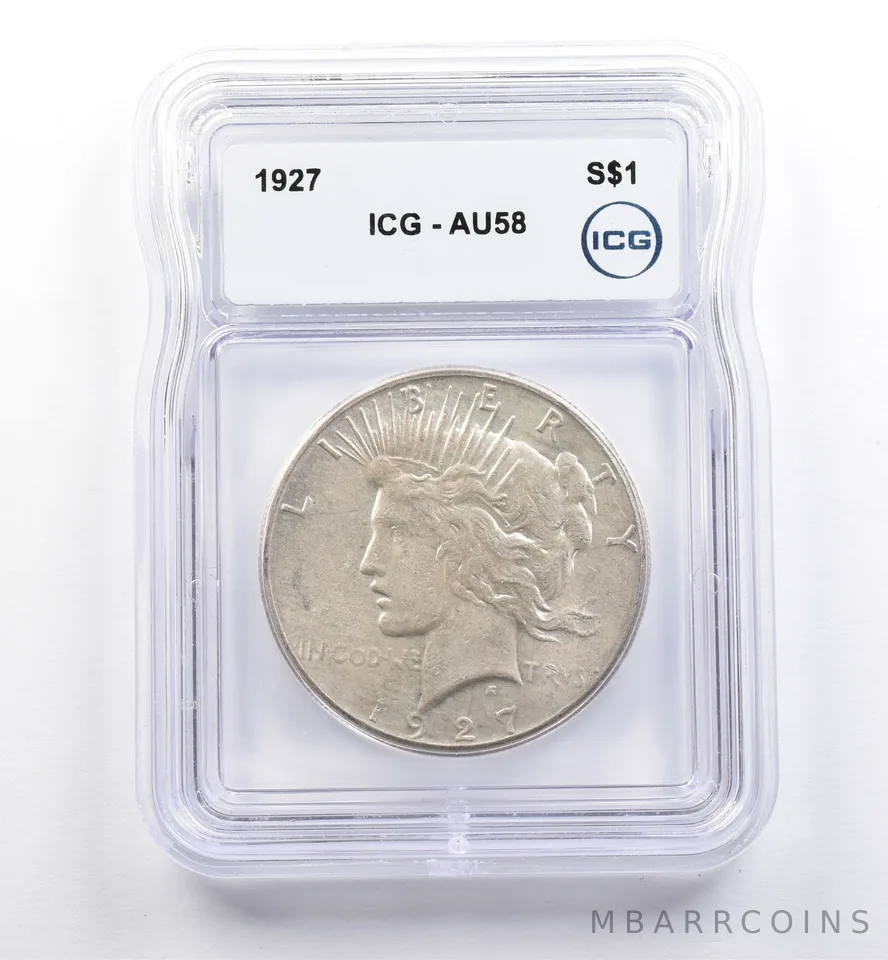 1927 Peace Silver Dollar AU58 ICG *9980