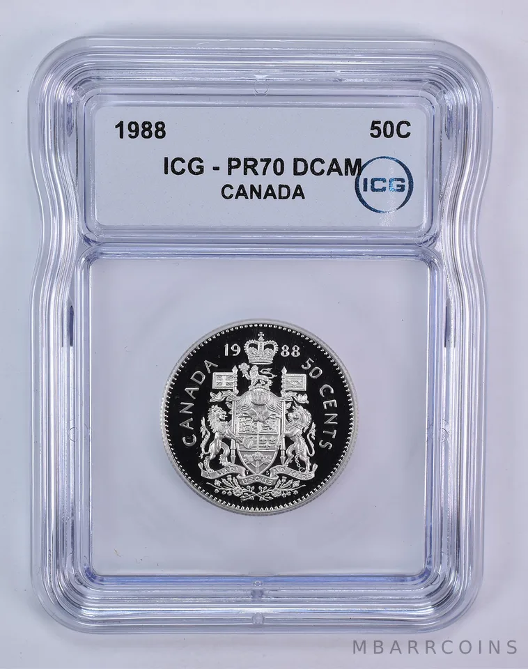 1988 Canada 50 Cents PR70 DCAM ICG