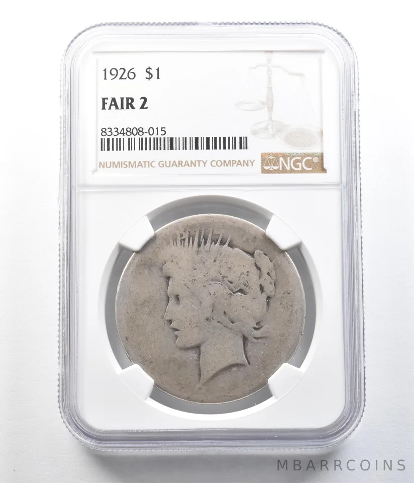 1926 Peace Silver Dollar Fair 2 NGC Lowball *9618