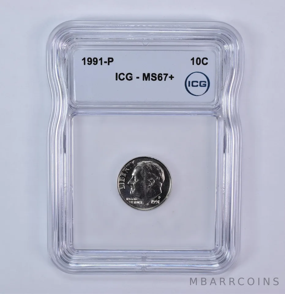 1991-P Roosevelt Dime MS67+ ICG