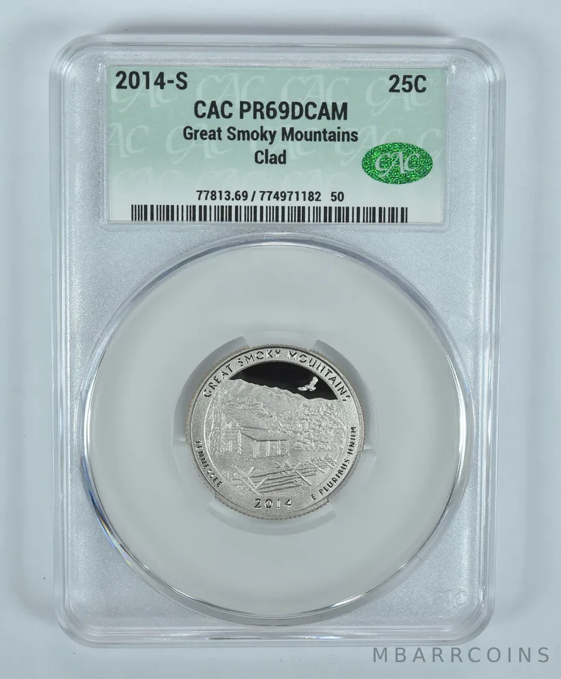 2014-S Washington Quarter Great Smoky Mountains CLAD ATB PR69 DCAM CAC CACg