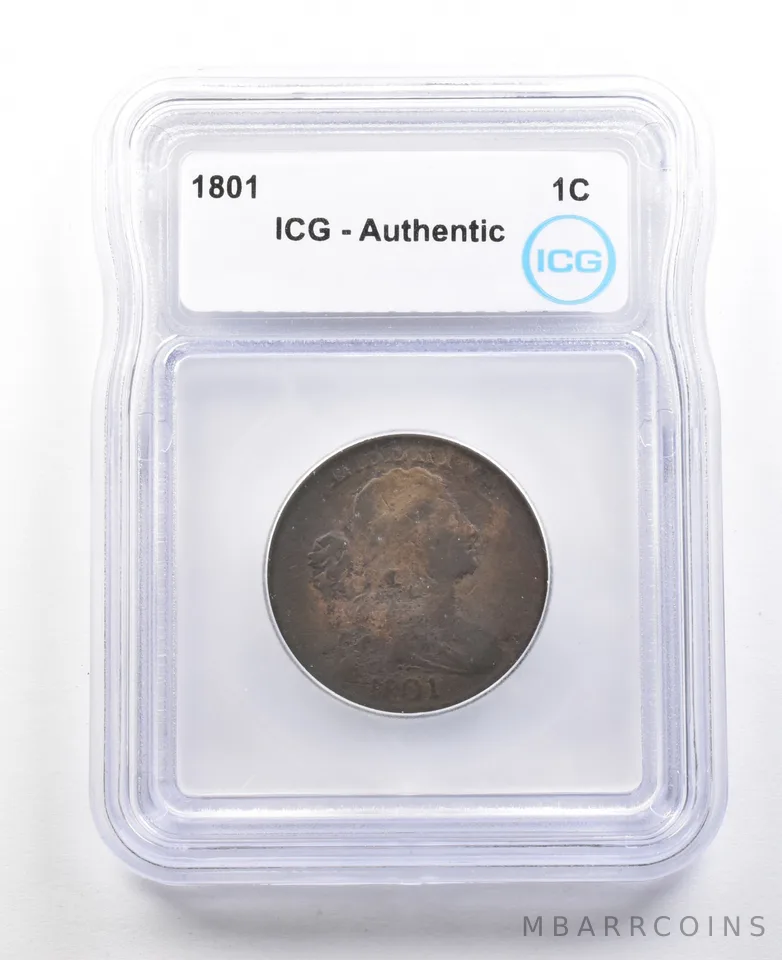 1801 Draped Bust Large Cent Authentic ICG *3612