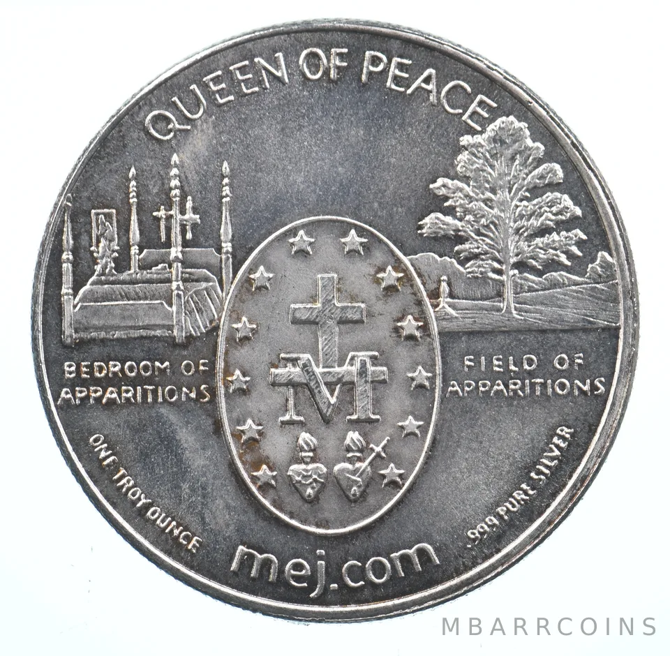 VINTAGE Art Bar/Round - Medjugorje 1 Oz. .999 Silver - One Troy Ounce *904