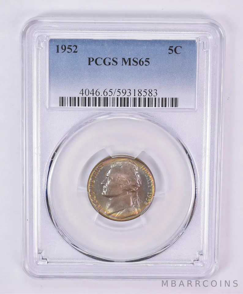 1952 Jefferson Nickel MS65 PCGS Beautiful Tone *1164