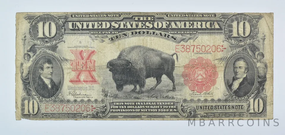 1901 $10 US Note Large Note Red Seal *9300