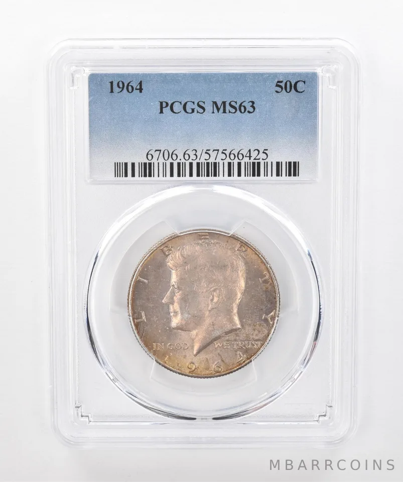 1964 Kennedy Half Dollar MS63 PCGS Beautiful Tone *1365