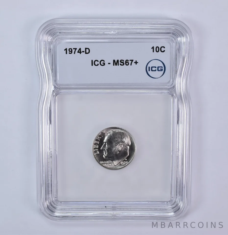 1974-D Roosevelt Dime MS67+ ICG