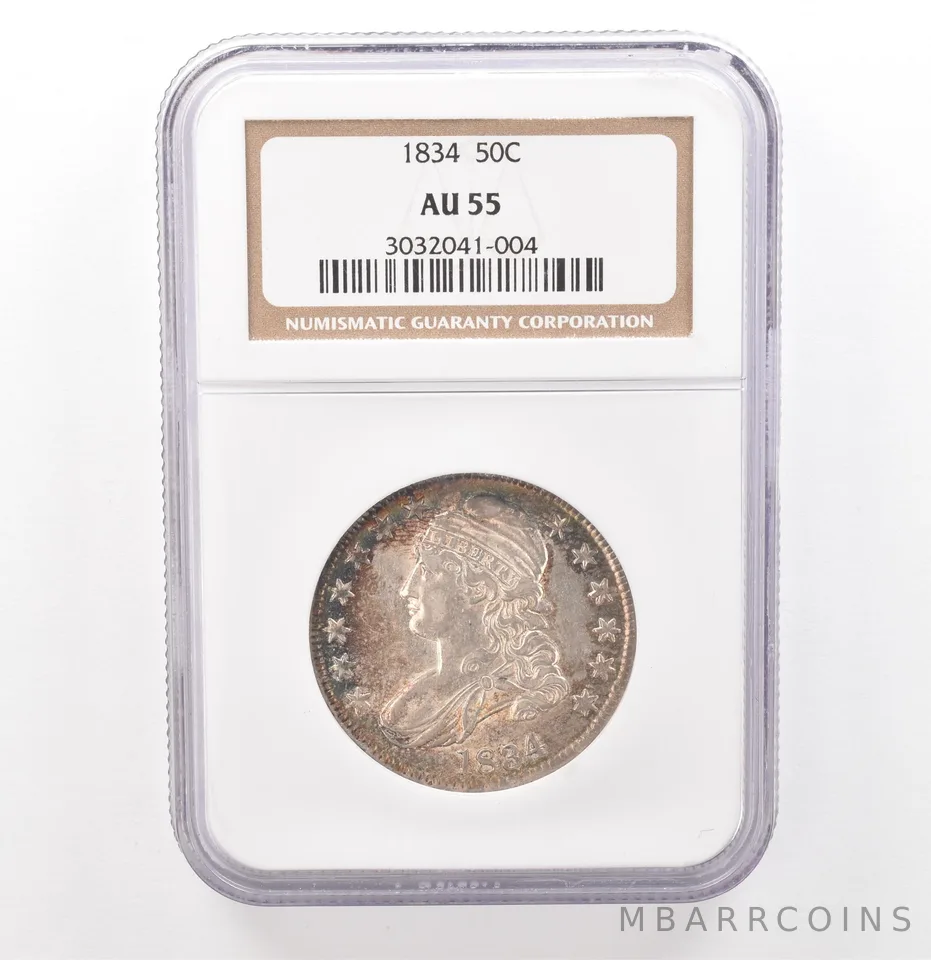 1834 Capped Bust Half Dollar AU55 NGC Beautiful Tone *7602