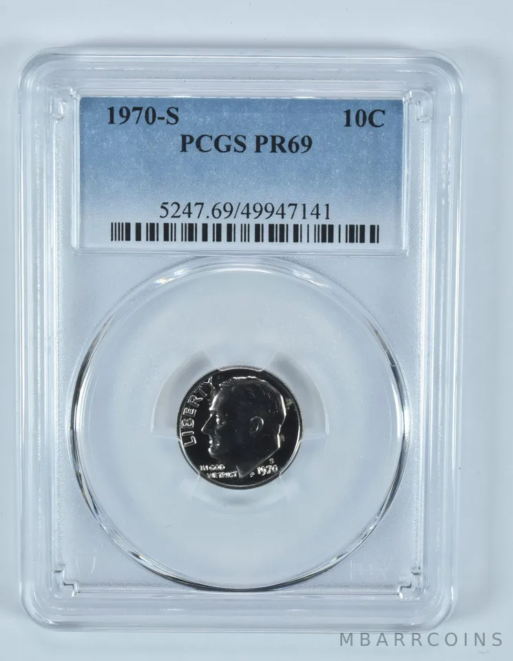 1970-S Roosevelt Dime PR69 PCGS Blue Label