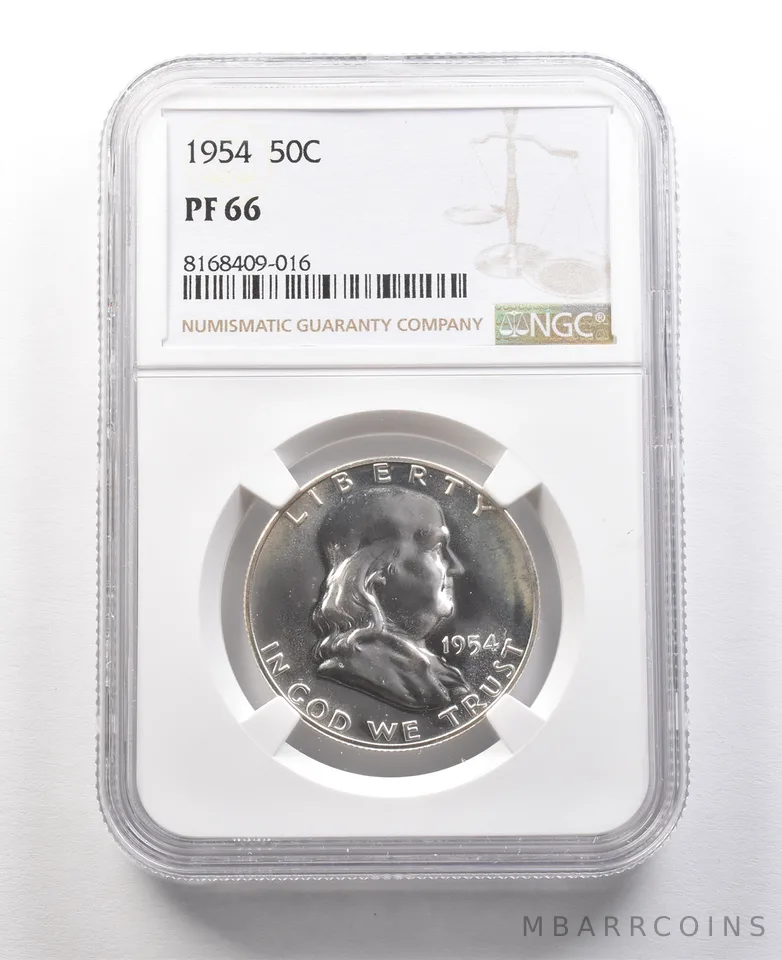 1954 Franklin Half Dollar PF66 NGC Great Contrast *8946