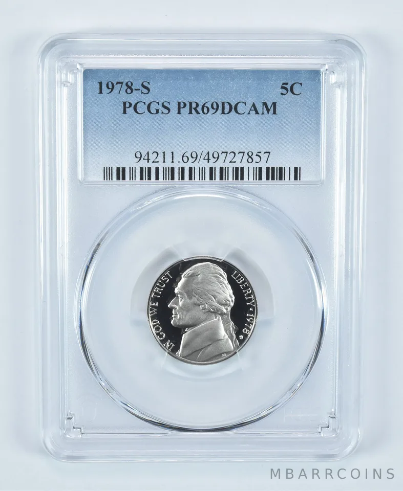1978-S Jefferson Nickel PR69 DCAM PCGS Blue Label