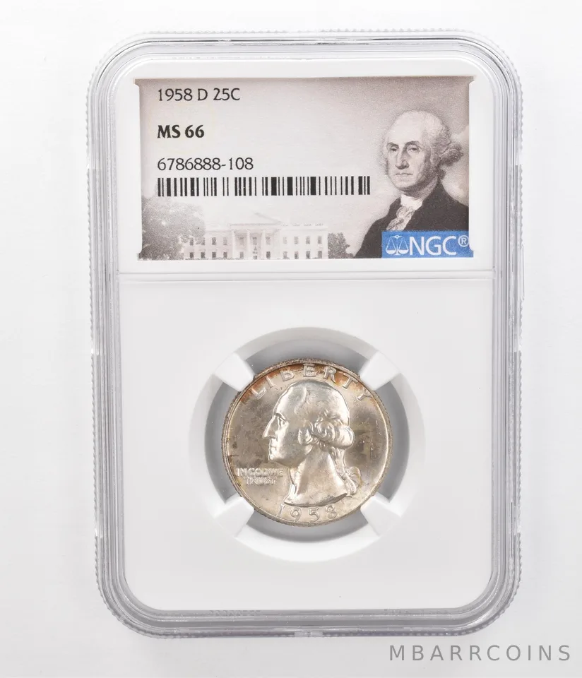 1958-D Washington Quarter MS66 NGC Beautiful Tone *2339