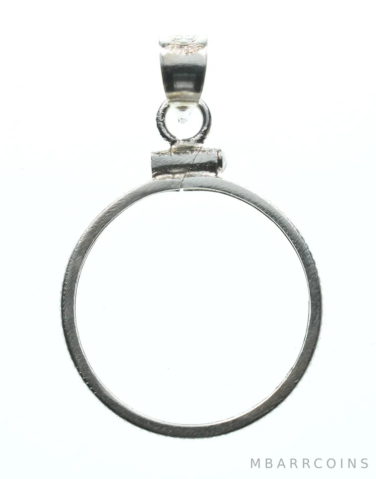 Sterling Silver 17 MM 1/10th Oz Britannia Coin Bezel Pendant Frame Edge *2347