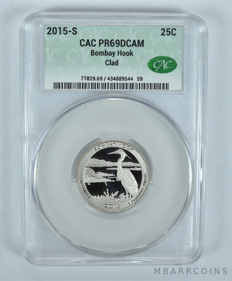 2015-S Washington Quarter Bombay Hook CLAD ATB PR69 DCAM CAC CACg