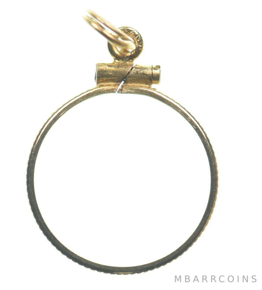 12k 0.7 Gram Gold Filled 15.5mm Coin Bezel Pendant Frame Edge *4977