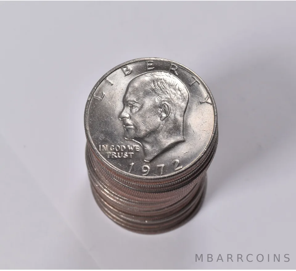(20) 1972-P BU/Unc Eisenhower Ike Dollar Clad Roll Lot