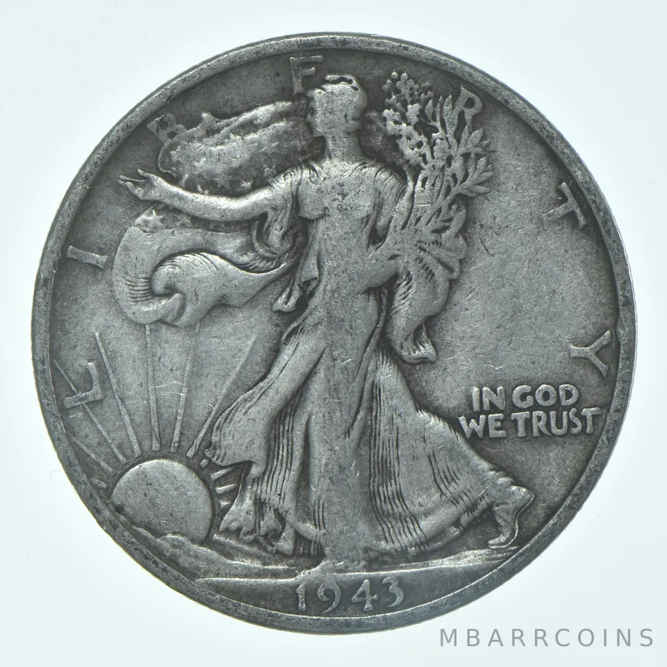1943-S Walking Liberty Half Dollar CIRC VG+ 90% Silver